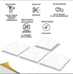 FAYANS ÜSTÜ PVC KAPLAMA 30 X 30  SİLVER MERMER DESENLİ - 854