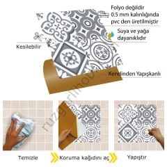 FAYANS ÜSTÜ PVC KAPLAMA 30 X 30 GEOMETRİ 010-187