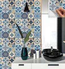 FAYANS ÜSTÜ PVC KAPLAMA 30 X 30 ETNİK KARO DESENLİ - 229