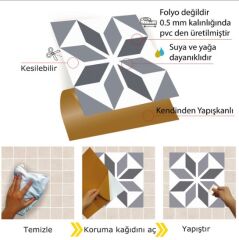 FAYANS ÜSTÜ PVC KAPLAMA 30 X 30 Geometrik 01  KARO DESENLİ - 232