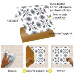 FAYANS ÜSTÜ PVC KAPLAMA 30 X 30 Geometrik 032  KARO DESENLİ - 237