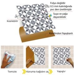 FAYANS ÜSTÜ PVC KAPLAMA 30 X 30 Geometrik 037  KARO DESENLİ - 242