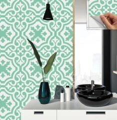 FAYANS ÜSTÜ PVC KAPLAMA 30 X 30 SOLO YEŞİL DESENLİ - 245