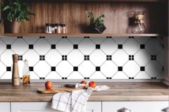 FAYANS ÜSTÜ PVC KAPLAMA 30 X 30 SOLO YEŞİLGEOMETRİK SİYAH DESENLİ - 246