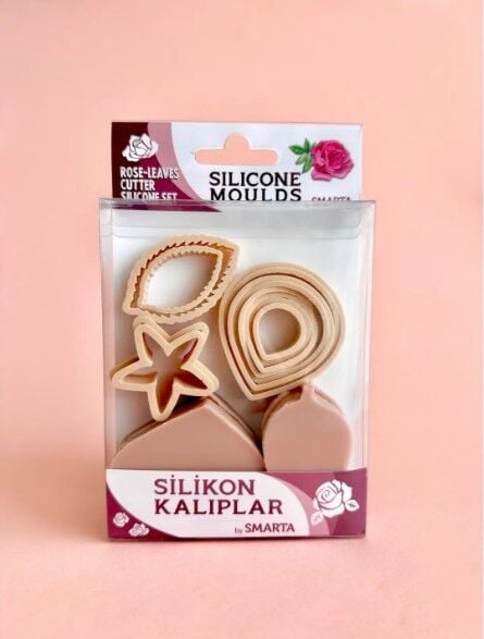 SİLİKON KALIP - ÇİÇEKLER - GÜL & YAPRAK - SK1013023