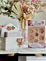 SİLİKON KALIP - MOBİLYA SÜSLEME - GÜLLER - SK1013045