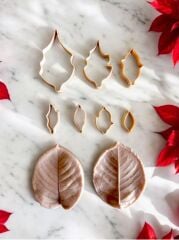 SİLİKON KALIP - POİNSETTİA & LEAVE ATATÜRK ÇİÇEĞİ & YAPRAK SETI  - SK1013076