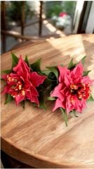 SİLİKON KALIP - POİNSETTİA & LEAVE ATATÜRK ÇİÇEĞİ & YAPRAK SETI  - SK1013076