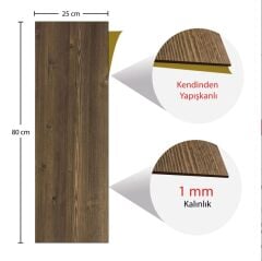 FAYANS ÜSTÜ PARKE DESEN PVC KAPLAMA 25 X 80 CM EBAT ILGAZ ANTİK AHŞAP