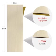 FAYANS ÜSTÜ PARKE DESEN PVC KAPLAMA 25 X 80 CM EBAT ÇANKIRI BEYAZ HUŞ