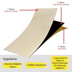 FAYANS ÜSTÜ PARKE DESEN PVC KAPLAMA 25 X 80 CM EBAT ÇANKIRI BEYAZ HUŞ