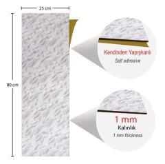 FAYANS ÜSTÜ MERMER DESEN PVC KAPLAMA 25 X 80 CM EBAT DENİZLİ MERMER