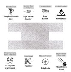 FAYANS ÜSTÜ MERMER DESEN PVC KAPLAMA 25 X 80 CM EBAT DENİZLİ MERMER