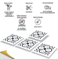 FAYANS ÜSTÜ PVC KAPLAMA 30 X 30   BEYAZ SOLO FAS DESEN - 298