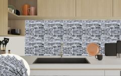 FAYANS ÜSTÜ PVC KAPLAMA 30 X 30  GRİ TAŞ DESENLİ - 821