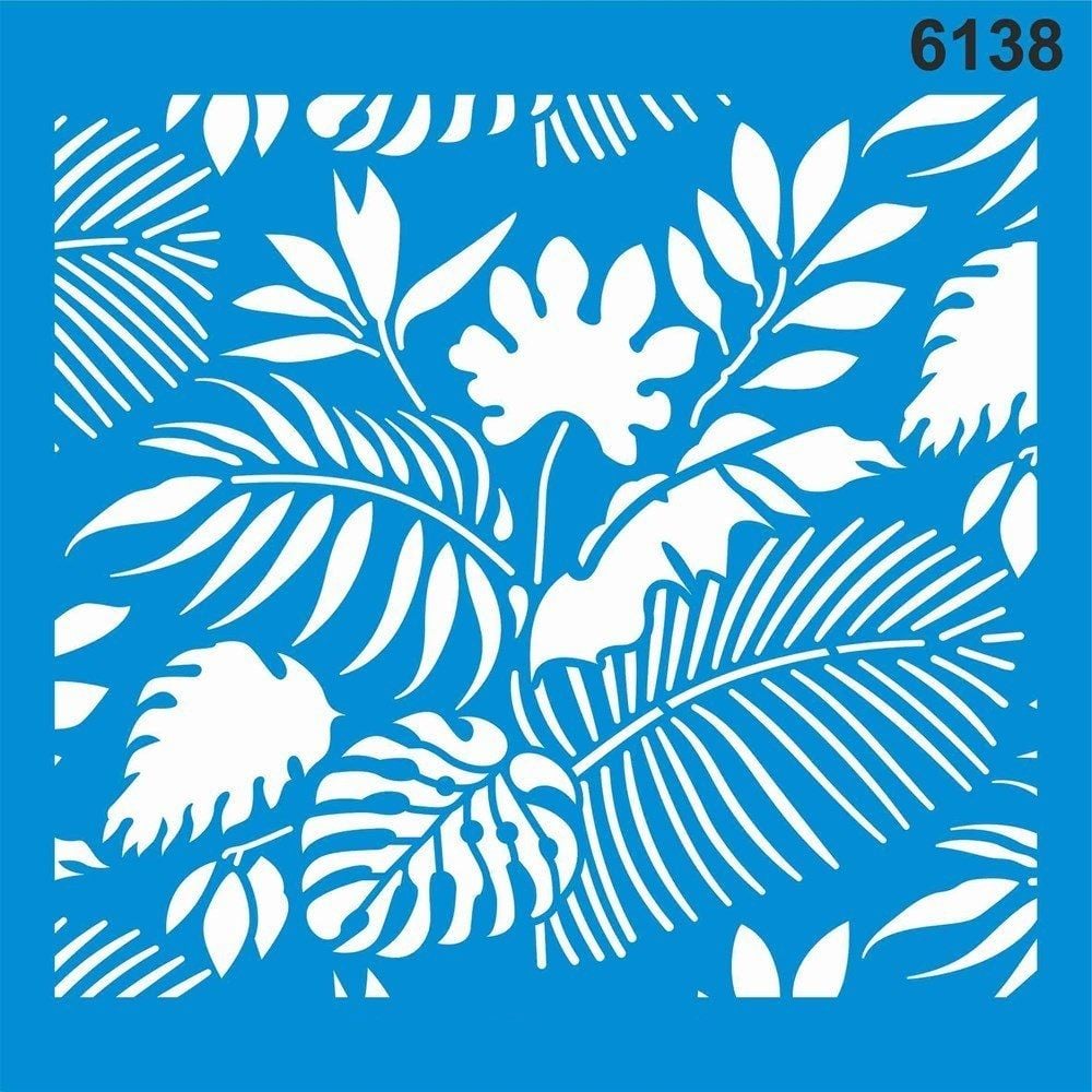 Stencıl Tropikal Desen - 6138