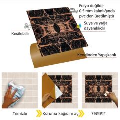 FAYANS ÜSTÜ PVC KAPLAMA 30 X 30  MERMER 007 DESENLİ - 833