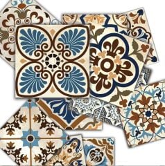Kendinden Yapışkanlı Karma Fas Dekoratif Mini Pvc Karo 196
