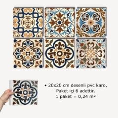 Kendinden Yapışkanlı Karma Fas Dekoratif Mini Pvc Karo 196