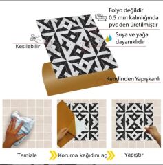 FAYANS ÜSTÜ PVC KAPLAMA 30 X 30  MERMER 008 DESENLİ - 834