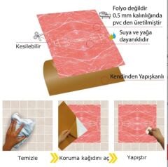 FAYANS ÜSTÜ PVC KAPLAMA 30 X 30  MERMER 009 DESENLİ - 835
