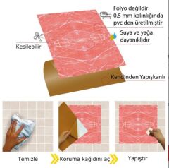 FAYANS ÜSTÜ PVC KAPLAMA 30 X 30  MERMER 009 DESENLİ - 835