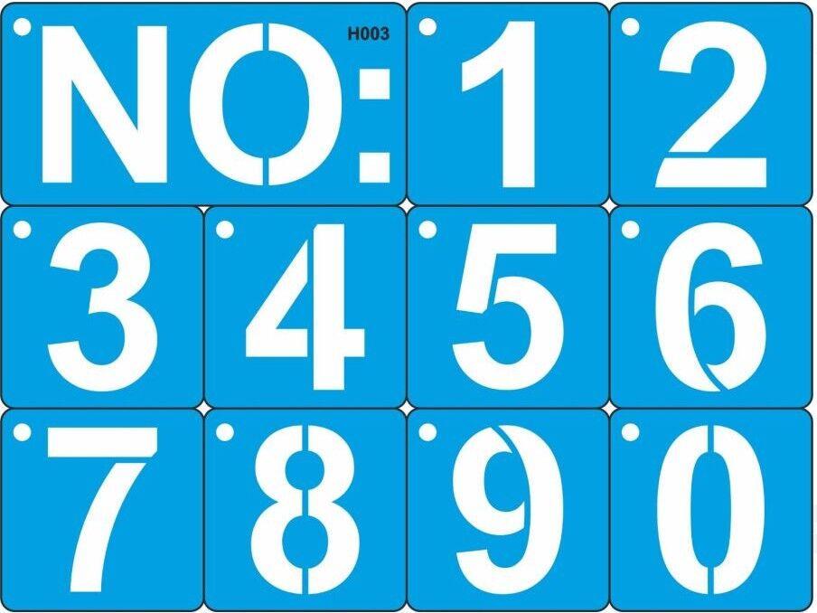 Stencıl 12 Parçalı Rakam Seti Boyama Şablonu - H003