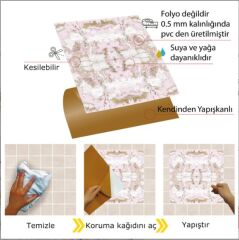 FAYANS ÜSTÜ PVC KAPLAMA 30 X 30  MERMER 012 DESENLİ - 837