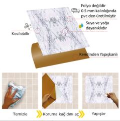FAYANS ÜSTÜ PVC KAPLAMA 30 X 30  MERMER 013 DESENLİ - 838
