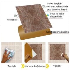 FAYANS ÜSTÜ PVC KAPLAMA 30 X 30  MERMER 015 DESENLİ - 840