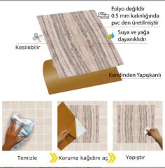 FAYANS ÜSTÜ PVC KAPLAMA 30 X 30  MERMER 016 DESENLİ - 841
