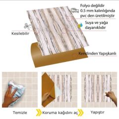 FAYANS ÜSTÜ PVC KAPLAMA 30 X 30  MERMER 017 DESENLİ - 842