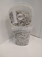 Paletto Terrazo Epoksi Flake ( Beyaz / Siyah )