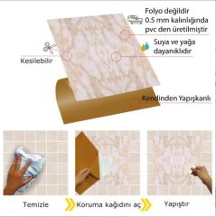 FAYANS ÜSTÜ PVC KAPLAMA 30 X 30  MERMER 019 DESENLİ - 844