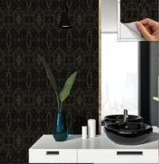 FAYANS ÜSTÜ PVC KAPLAMA 30 X 30  MERMER SİYAH DESENLİ - 847