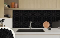 FAYANS ÜSTÜ PVC KAPLAMA 30 X 30  MERMER SİYAH DESENLİ - 847