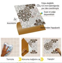 FAYANS ÜSTÜ PVC KAPLAMA 30 X 30  SALON DESENLİ - 851