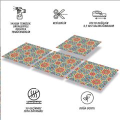 FAYANS ÜSTÜ PVC KAPLAMA 30 X 30  SELÇUKLU YILDIZI DESENLİ - 852