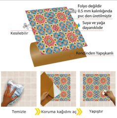 FAYANS ÜSTÜ PVC KAPLAMA 30 X 30  SELÇUKLU YILDIZI DESENLİ - 852