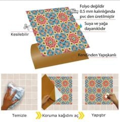 FAYANS ÜSTÜ PVC KAPLAMA 30 X 30  SELÇUKLU YILDIZI DESENLİ - 852