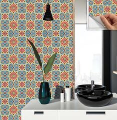FAYANS ÜSTÜ PVC KAPLAMA 30 X 30  SELÇUKLU YILDIZI DESENLİ - 852
