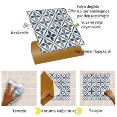 FAYANS ÜSTÜ PVC KAPLAMA 30 X 30  SERENETY DESENLİ - 853