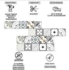 Kendinden Yapışkanlı İNGİLİZ Dekoratif Mini Pvc Karo 201
