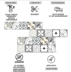 Kendinden Yapışkanlı İNGİLİZ Dekoratif Mini Pvc Karo 201
