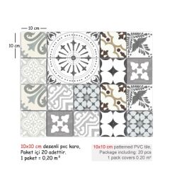 Kendinden Yapışkanlı İNGİLİZ Dekoratif Mini Pvc Karo 201