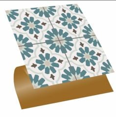 FAYANS ÜSTÜ PVC KAPLAMA 30 X 30  YEŞİL ÇİÇEK BAHÇESİ DESENLİ - 857