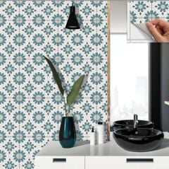 FAYANS ÜSTÜ PVC KAPLAMA 30 X 30  YEŞİL ÇİÇEK BAHÇESİ DESENLİ - 857