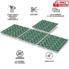 FAYANS ÜSTÜ PVC KAPLAMA 30 X 30  ZÜMRÜT BALIK SIRTI DESENLİ - 859