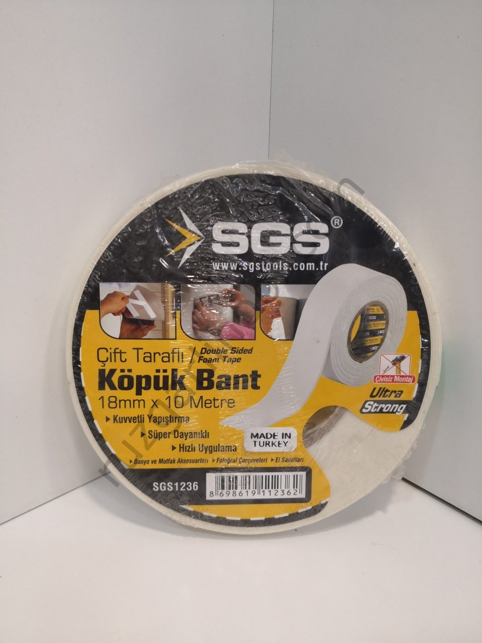 Çift Taraflı Bant Süngerli 18 mm ( 10MTLİK )