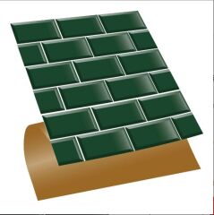 FAYANS ÜSTÜ PVC KAPLAMA 30 X 30  ZÜMRÜT METRO DESENLİ - 860